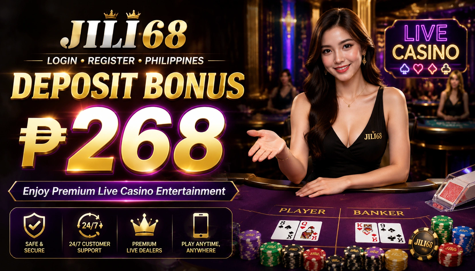 Mobile live casino interface visual for Filipino players